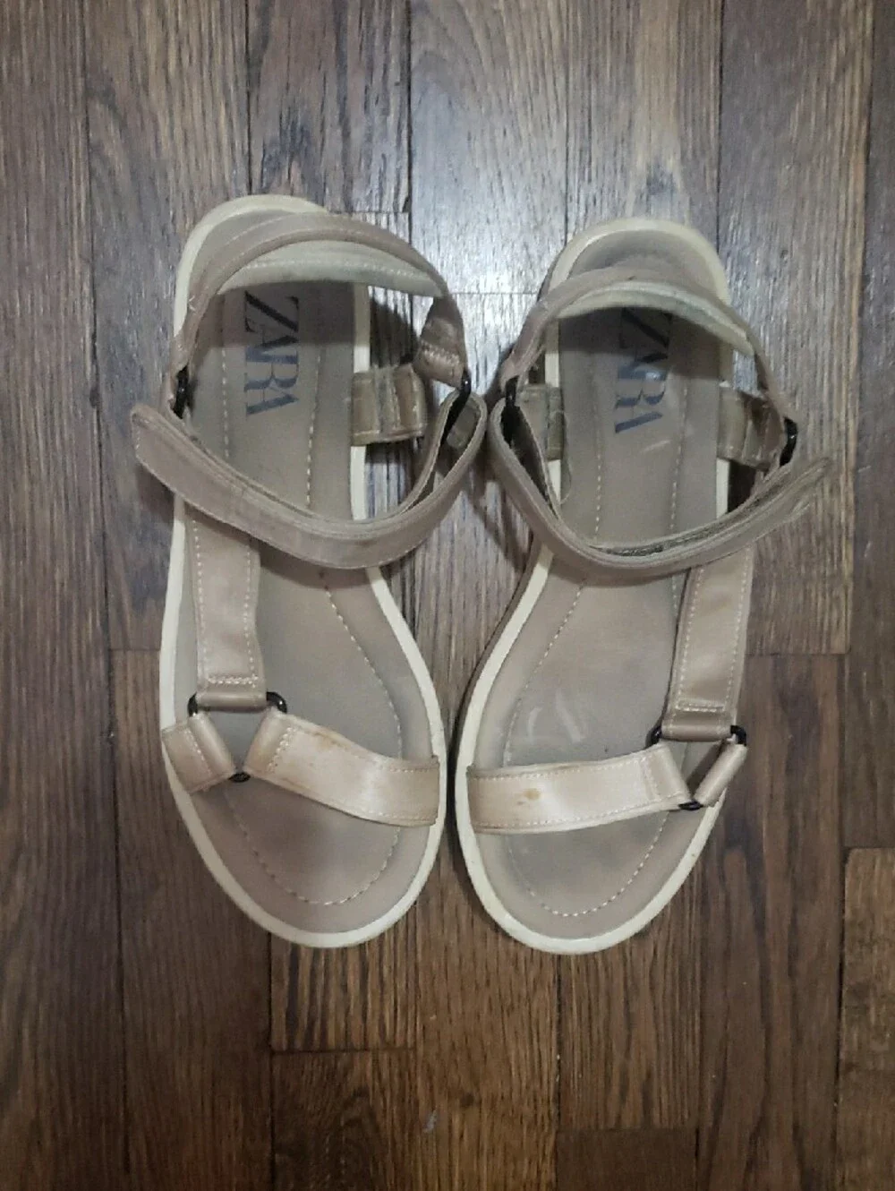 ZARA Neutral Beige Strappy Sandals - Picture 2 of 6